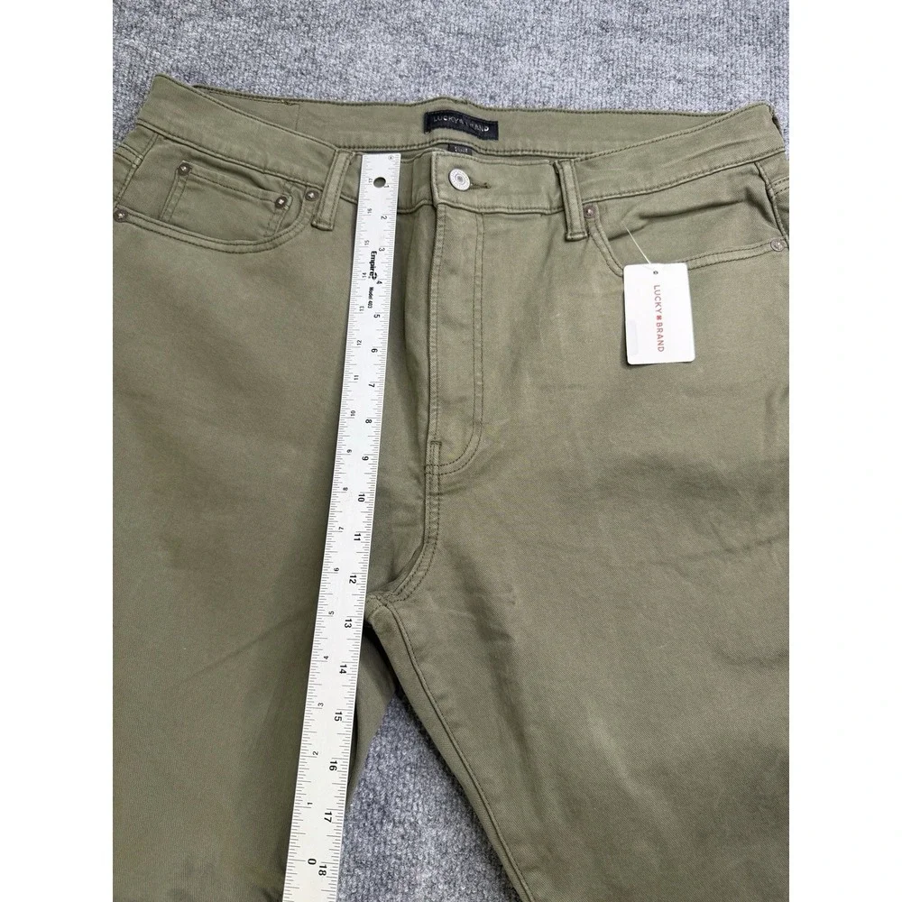 New Lucky Brand Straight Jeans Mens 38x32 Green Spring Olive Denim